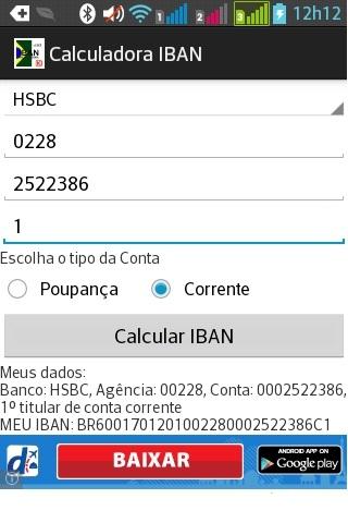 Brazils IBAN Calculator Screen 3