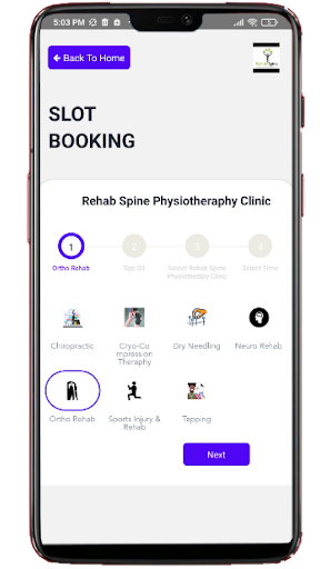 Android application Rehab Spine screenshort