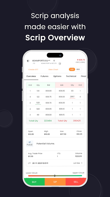 AlmondzTrade:Stock Trading App Screen 2
