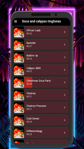 Android application Soca and calypso ringtones screenshort