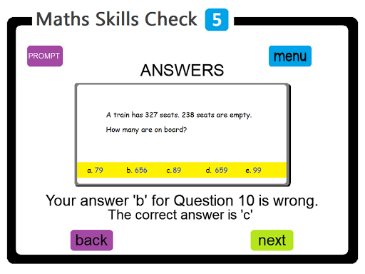 PAM Maths Skills Check 5