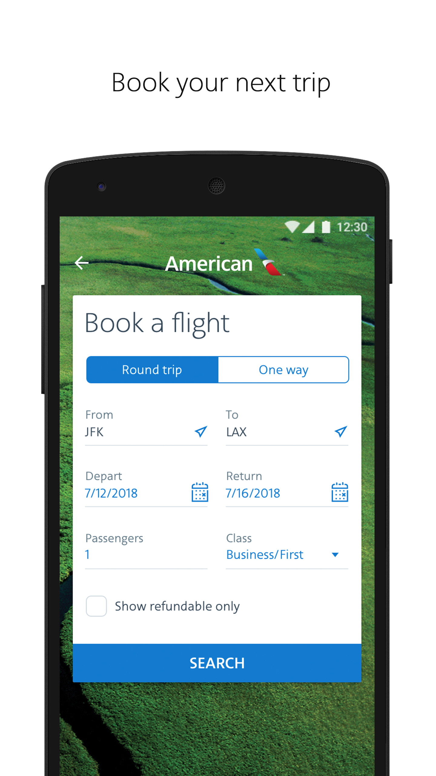 Android application American Airlines screenshort