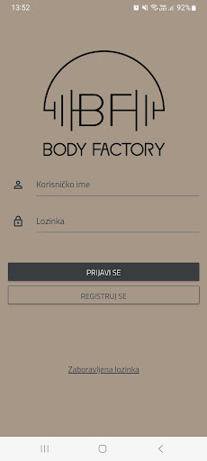 Android application Fitclub Body Factory screenshort