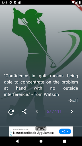 Android application Golf Quotes screenshort