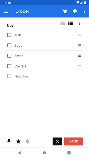 Droper - Notes in Status Bar