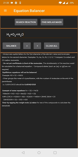 Chemical Equation Balancer Screenshot 4 - AppWisp.com