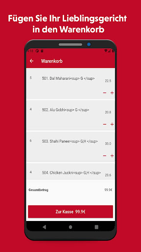Android application Swaad Restaurant Berlin screenshort