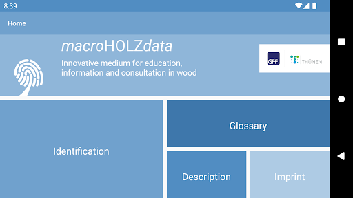 Android application macroHOLZdata screenshort