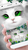 screenshot of White Cute Cat Keyboard Theme