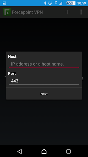 Forcepoint SSL VPN Client Screen 2