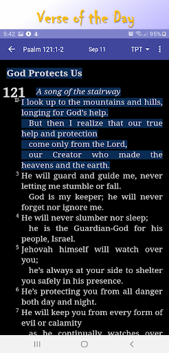 Holy Bible TPT Screen 2
