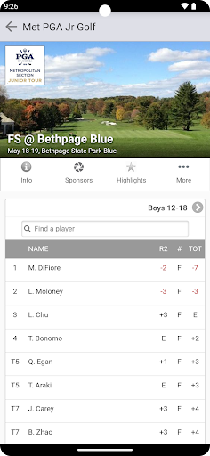 Met PGA Junior Golf Screen 3