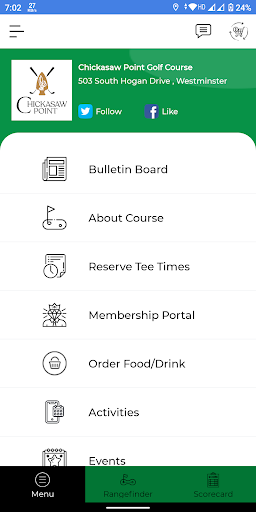 Android application Chickasaw Point Golf Course screenshort