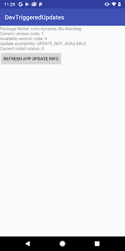 Android application DevTriggeredUpdates Immediate screenshort