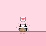 Cover Image of Unduh 카카오톡 테마 - 귀여운 핑크 아기 고양이 픽셀  APK
