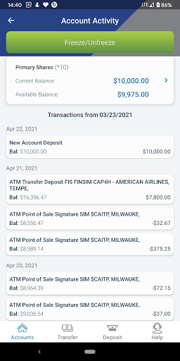 LM Federal Credit Union Screen 2