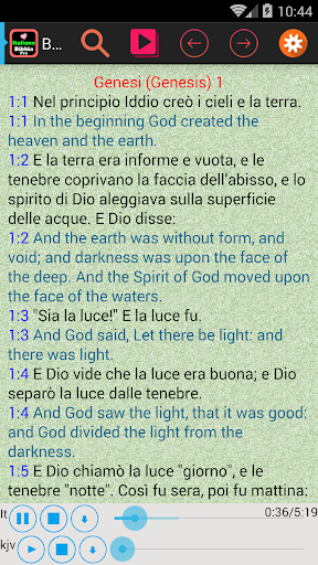 Android application Italian Holy Bible Audio Book screenshort