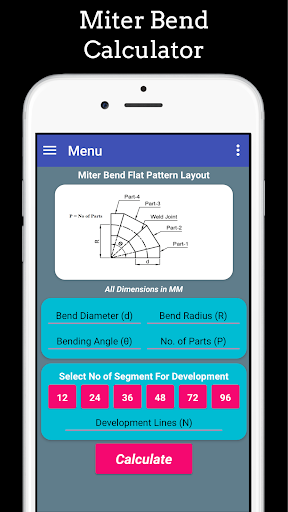 Android application Miter Bend Layout screenshort