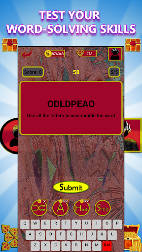 Superheroes: Unscramble Word Screen 2