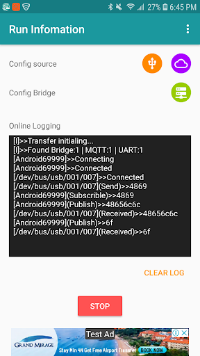 Android application Usb Serial Port IoT Gateway screenshort