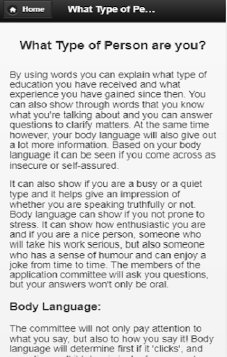 Job interview Essentials Screen 3