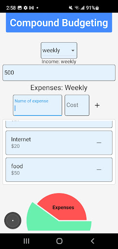 Compound Budgeting Calculator Screen 2