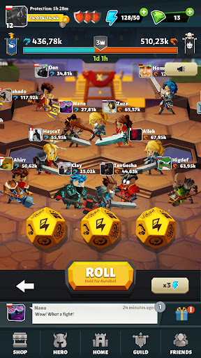 Android application Slash & Roll: Dice Heroes screenshort