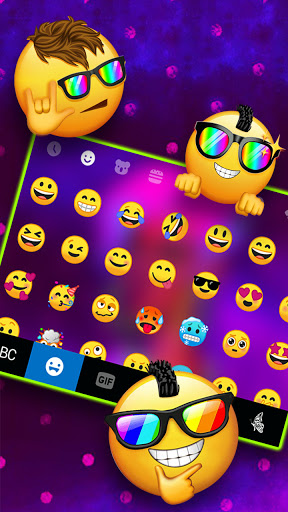 Neon Fashion Girl Keyboard Bac Screen 3