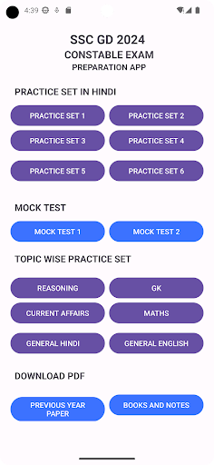 Android application SSC GD 2024 PREPARATION APP screenshort