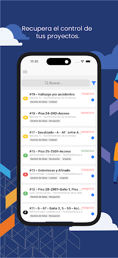 Android application Calidad Management screenshort