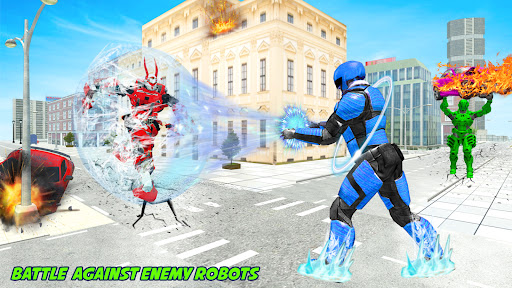 Flying Ice Robot Fighting Game Screen 3