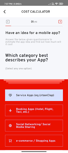 Mobile App Cost Calculator - R Screen 3