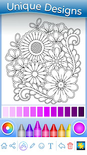 Flowers Mandala coloring book apktram screenshots 1