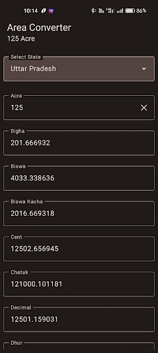 Area Converter State Wise