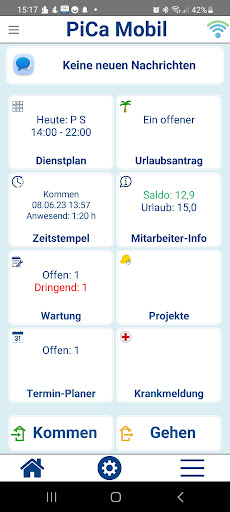 Android application PiCa Mobil screenshort