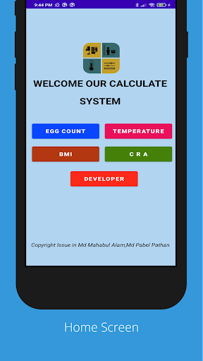 Android application BECT CALCULATE screenshort