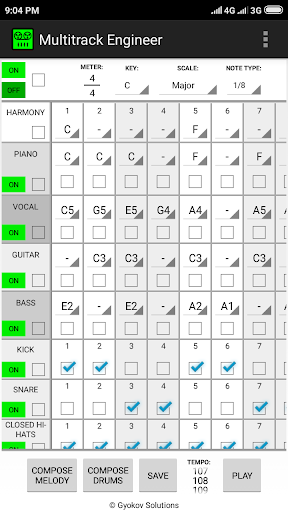 Android application Multitrack Engineer screenshort