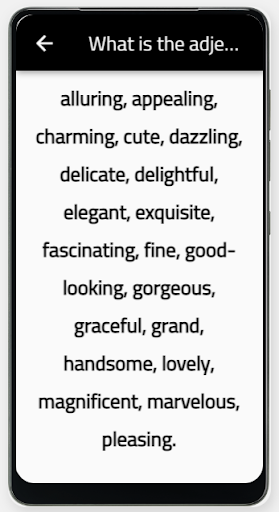 Android application beautiful adjective screenshort