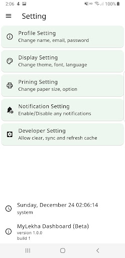 Android application MyLekha Dashboard (Beta) screenshort