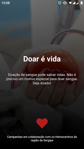 Android application Doar é Vida screenshort