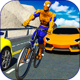Superhero: Super Spider Hero Traffic BMX Bicycle icon