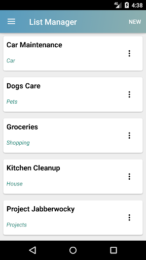 Android application List Manager screenshort