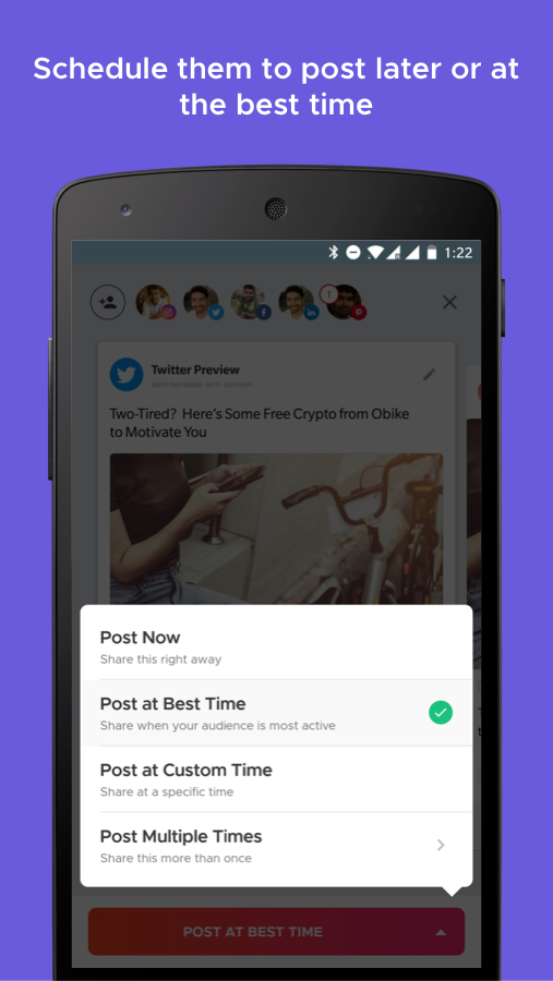 Android application Crowdfire: Social Media Manager screenshort