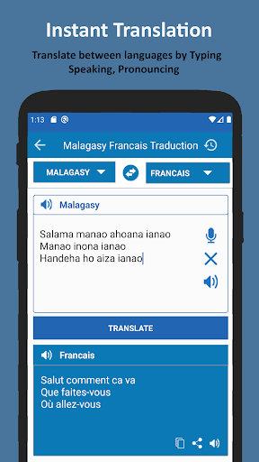Android application Traducteur Malagasy Francais screenshort