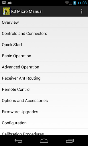 Android application K3 Micro Manual screenshort