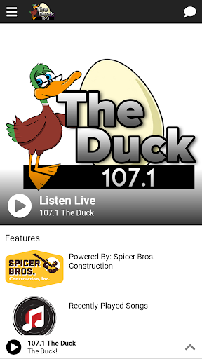 Android application 107.1 The Duck screenshort
