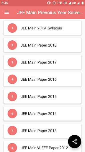 JEE Main Previous Year Solved Screen 2