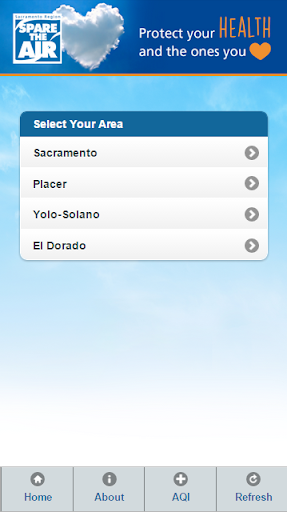 Android application Sacramento Region Air Quality screenshort