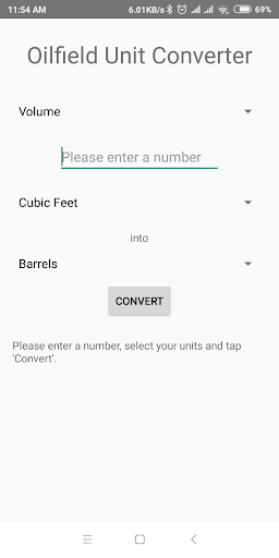 Android application Oilfield Unit Converter screenshort