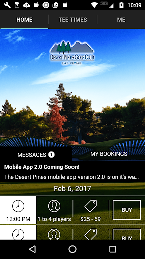 Android application Desert Pines Golf Tee Times screenshort